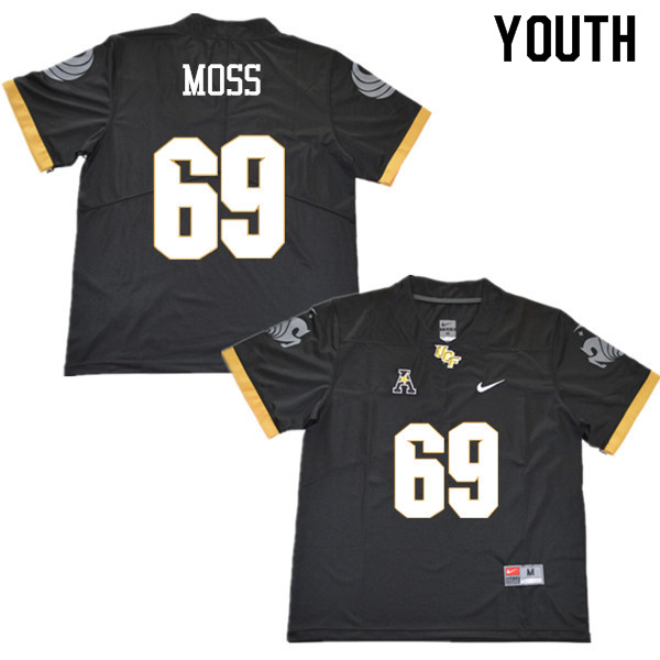 Youth #69 Steven Moss UCF Knights College Football Jerseys Sale-Black